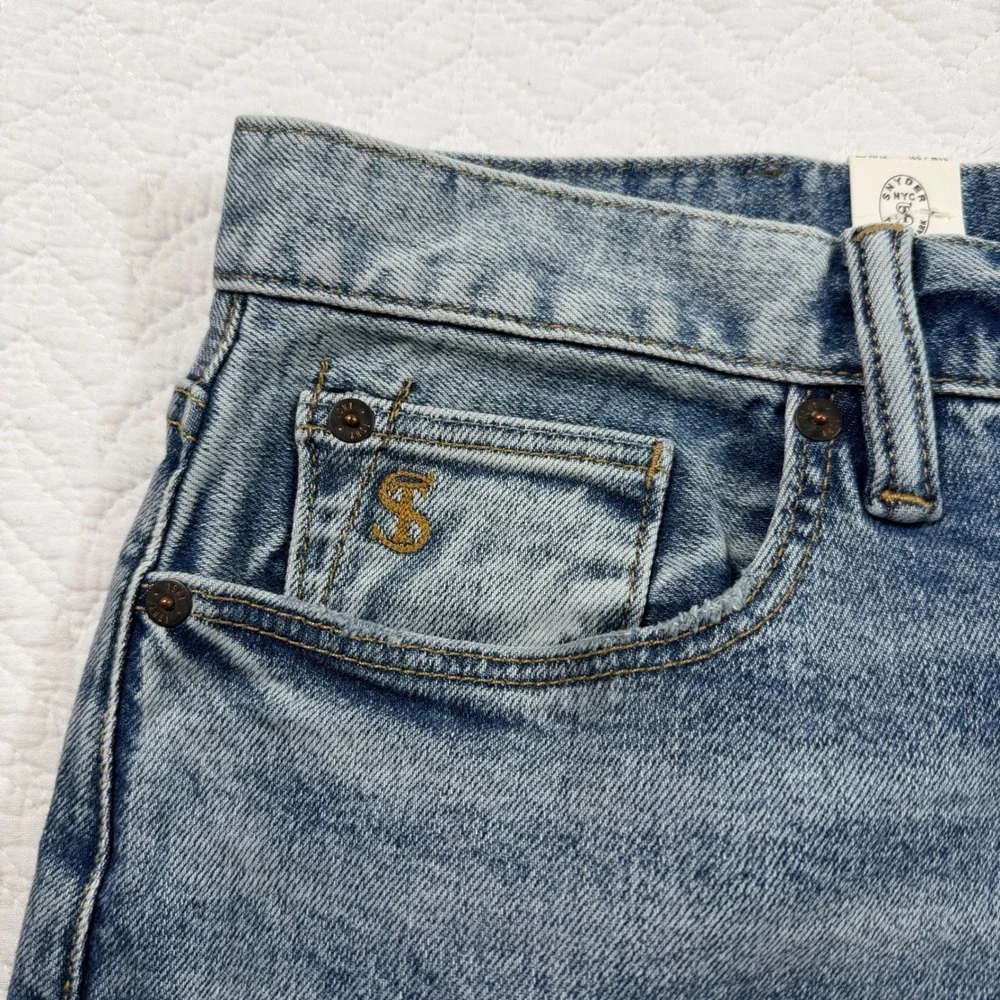 Todd‎ Snyder Slim Fit Stretch Destroyed Jeans Med Indigo 31x32 JE099457-BL43 NWT